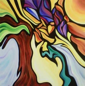 Sun Peaks Through My Branches by Tina Ashton (80x80cm)